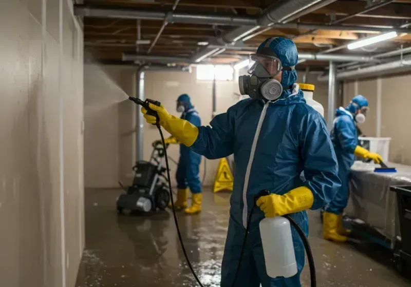 Basement Sanitization and Antimicrobial Treatment process in Tigerville, SC